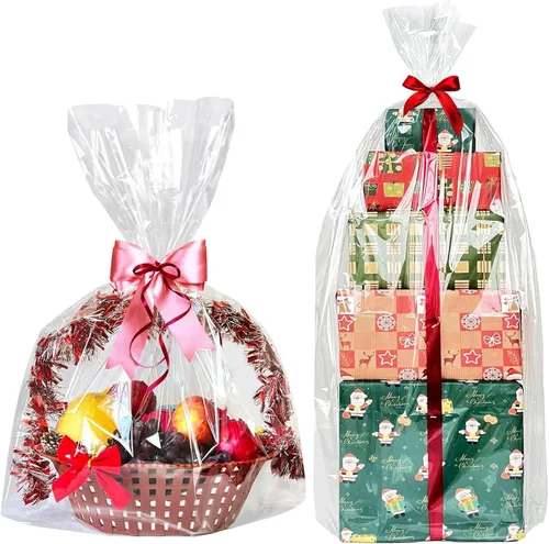 SYOGUA Bolsas grandes de celofán transparente, 3 mil de grosor, 30 x 40 pulgadas, bolsas de regalo gigantes, bolsas de regalo de celofán