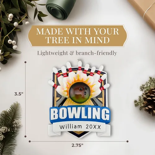 Miniatura 4 de Adorno de boliche personalizado 2025 Personalización gratuita las 24 horas Adornos deportivos de Navidad grabados con láser para árbol