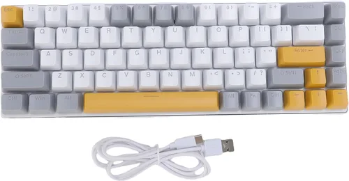Miniatura 8 de Jectse Teclado RGB para juegos, 60% teclado mecánico con cable con interruptor azul, computadora ergonómica para computadora portátil