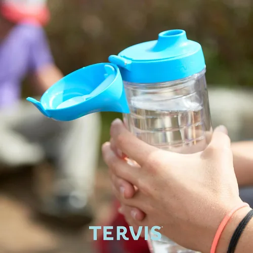 Miniatura 141 de Taza de viaje Tervis de doble pared transparente y colorida con tapa fabricada en Estados Unidos mantiene las bebidas frías y calientes, 16 onzas