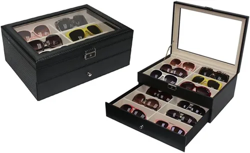 Miniatura 6 de Organizador grande de la caja de almacenamiento de la vitrina de gafas de sol de gafas
