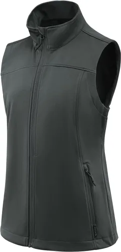 Miniatura 2 de BALEAF Chaleco ligero Softshell sin mangas para mujer, resistente al viento, cuello alto con bolsillos con cremallera, correr, senderismo, golf