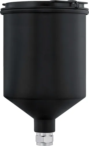 Master Elite - Pistola de pintura en aerosol de alimentación por gravedad de aluminio negro de 20.3 fl oz con tapa de plástico sin goteo, taza se