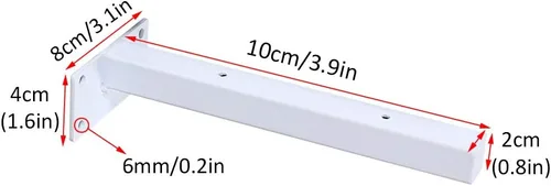Miniatura 2 de Soporte de estante oculto de tubo cuadrado en T colgante, soportes de estante de acero flotante, soportes de soporte de pañuelos de garaje