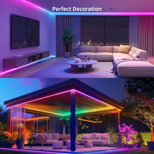Miniatura 7 de COB RGB Tiras de Luces Inteligentes IC de 20 pies/6M Certificadas UL 24V Tira de Luz de Flujo de Color Multicolor Cinta de Luces Flexible