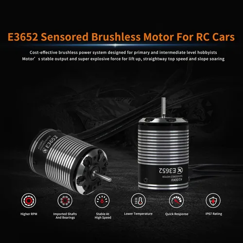 Miniatura 2 de XC Motor sin escobillas sensor E3652 para coche RC, 2-3S Lipo, IP67 a prueba de agua, aplicable a: 1/10 en carretera, todoterreno, campo corto