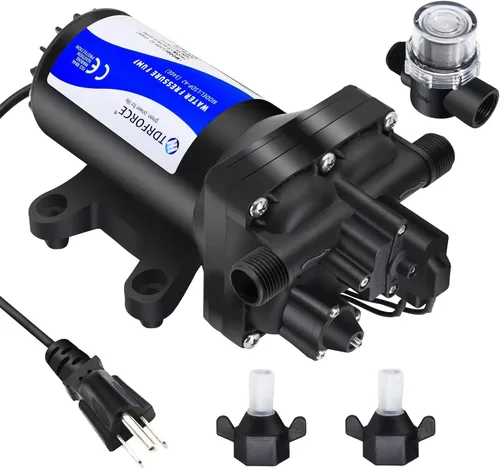 Miniatura 7 de Bomba de circulación de agua dulce de 110 V, bomba de refuerzo de aumento de presión de 4 GPM, bomba de transferencia de 45 PSI, autocebante bajo