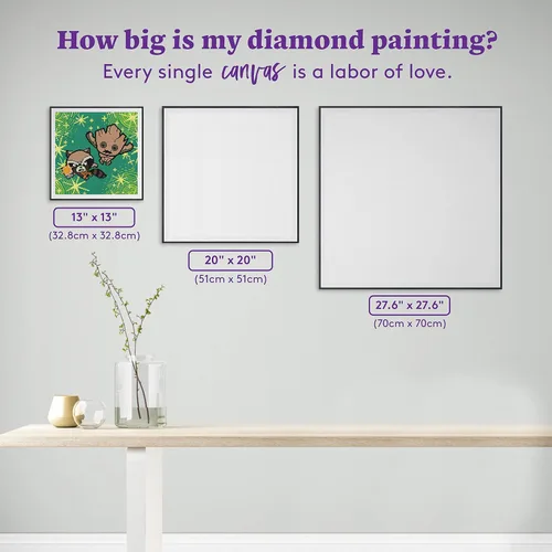 Miniatura 4 de DIAMOND ART CLUB Rocket & Groot Guardianes de la Galaxia Kit de pintura de diamantes, manualidades divertidas para adultos, lienzo de arte redondo