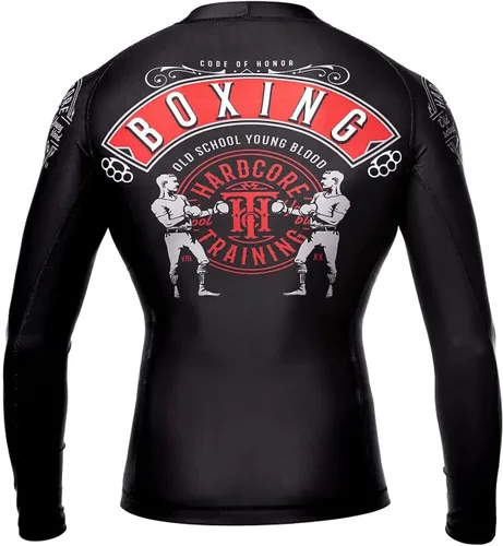 Miniatura 2 de Hardcore Training Code of Honor Rash Guard - Camiseta de manga larga para hombre, compresión MMA No-Gi Tight BJJ, capa base para fitness