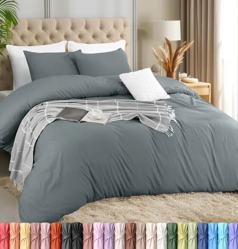 Miniatura 11 de Utopia Bedding Juego de funda de edredón con fundas de almohada, funda de edredón de 2 piezas con cierre de cremallera, 1 funda de edredón con 1