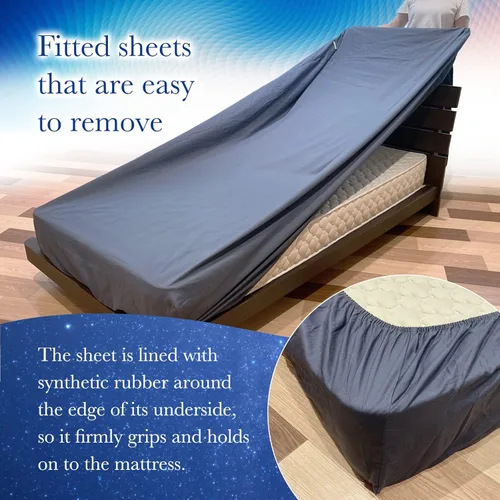 Miniatura 3 de FULI Sábanas bajeras 100% algodón, funda de colchón de futón japonés, sofá futón, sábana de cama, hecha en Japón (gris oscuro, individual XL)
