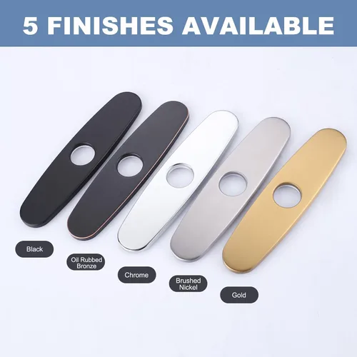 Miniatura 9 de Placa de Grifo, ALEASHA Cubierta para Fregadero de Cocina Placa de Acero Inoxidable Negro Mate para Grifo de Fregadero de Baño o Cocina de 1 o 3