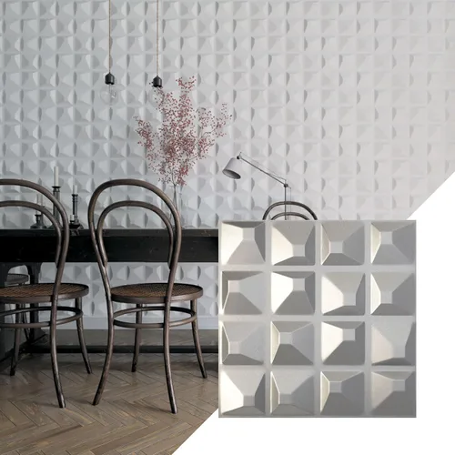 Miniatura 13 de Ekena Millwork 19 5/8 pulgadas de ancho x 19 5/8 pulgadas de alto, Tristan EnduraWall decorativo 3D, laguna satinada (cubre 2.67 pies cuadrados).
