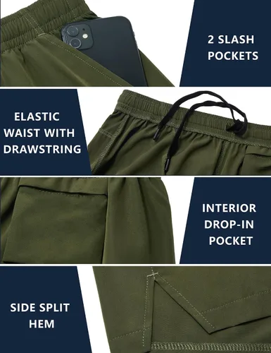 Miniatura 3 de Aleture Men's 5" Running Shorts Quick Dry Athletic Workout Gym Shorts with Pockets