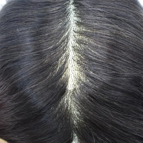 Miniatura 4 de LYRICAL HAIR Sistema de pieza de pelo tipo tupé para hombre, pieza de cabello de poliuretano alrededor de la unidad de cabello para hombres, 5 x 7