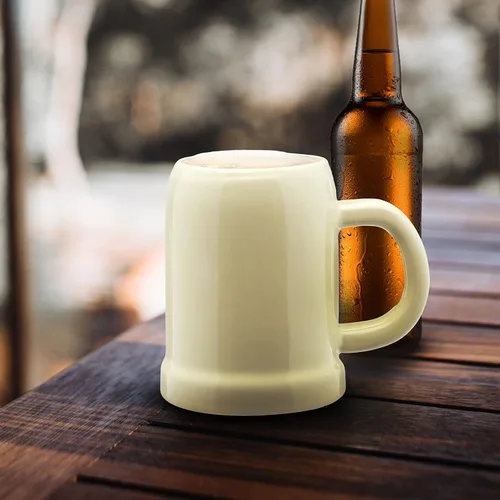 Miniatura 7 de DISCOUNT PROMOS Taza de cerámica para cerveza, 28 onzas, juego de 6, paquete a granel, ideal para Octoberfest, pub, restaurante y más, color beige