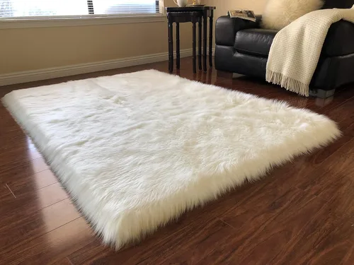 Miniatura 15 de LAMBZY Alfombra rectangular de piel de oveja sintética, súper suave, hipoalergénica, de felpa, lujosa alfombra de felpa sedosa para dormitorios