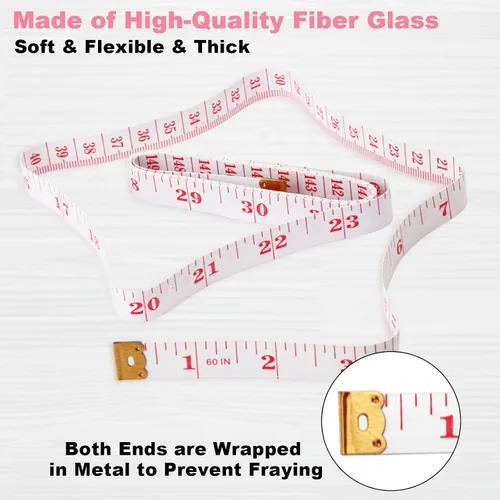 Miniatura 3 de 12 paquetes de cinta métrica suave para medir el cuerpo, tela pequeña, tela de costura, cintura rosa, mini cinta métrica para mediciones corporales