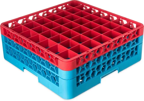 Miniatura 118 de Carlisle FoodService Products RG9-214 OptiClean Estante de vidrio con 9 compartimentos con 2 extensores, 7.12 pulgadas, polipropileno, azul