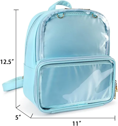 Miniatura 13 de STEAMEDBUN Ita Bag - Mochila de piel sintética con doble ventana, diseño de caramelo, con inserción