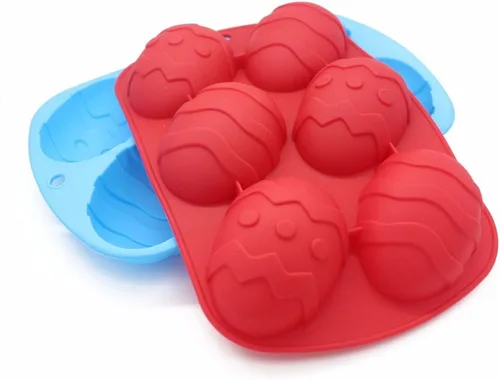 Miniatura 3 de MoldFun Paquete de 2 moldes de silicona para pasteles de huevos y conejitos para el día de Pascua, para hornear, magdalenas, hacer magdalenas
