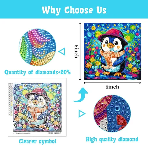 Miniatura 7 de Libfx Kits de arte de diamantes para niños, 4 piezas de arte de diamantes para niñas, niños, principiantes, artes y manualidades para niños de 8 a