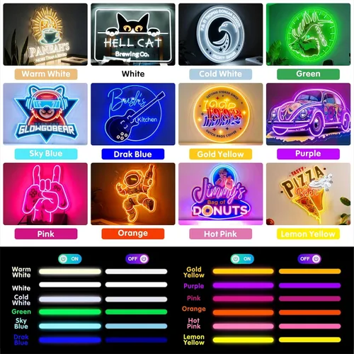 Miniatura 8 de Letrero de neón LED personalizado con impresión UV para bar, cafetería y salón de manicura, letrero de logotipo de negocios personalizado para pub
