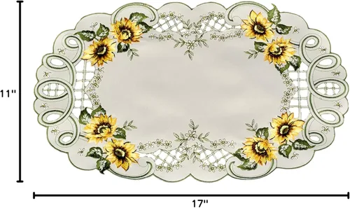 Miniatura 6 de Mantel individual bordado de girasoles de granja, tapete de mesa auxiliar, tapete para mesas, decoración de habitación solar y cocina