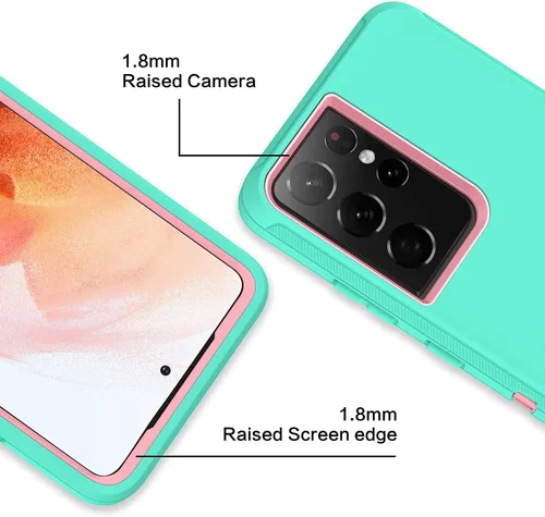 Miniatura 7 de MXX Funda compatible con Galaxy S21 Ultra, funda protectora de cuerpo con parachoques de 3 capas súper resistente y servicio pesado