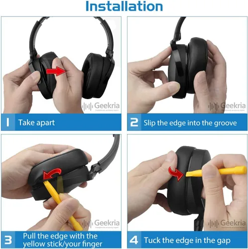 Miniatura 3 de Geekria Almohadilla para auriculares y diadema compatible con Skullcandy Crusher Wireless, Crusher Evo Wireless, auriculares Hesh 3, fácil