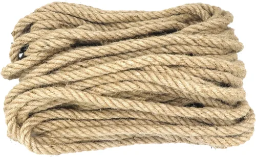 Miniatura 83 de Cuerda de yute natural, 1.5 pulgadas de diámetro, 50 pies de largo, 4 hebras, manualidades y manualidades, decoración de jardín y hogar, hamaca