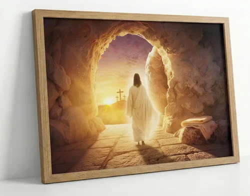Miniatura 11 de Lienzo de Jesús corriendo tras cordero perdido, arte de pared de Jesús y cordero, póster de buen pastor cristiano, arte impreso para sala de Oveja