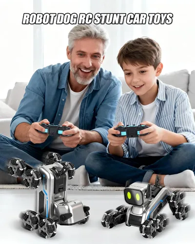 Miniatura 2 de HuiJuKeJi Robot interactivo para perros de acrobacias a control remoto, detección de gestos y autos de control remoto de 2.4 GHz, ruedas mecánicas