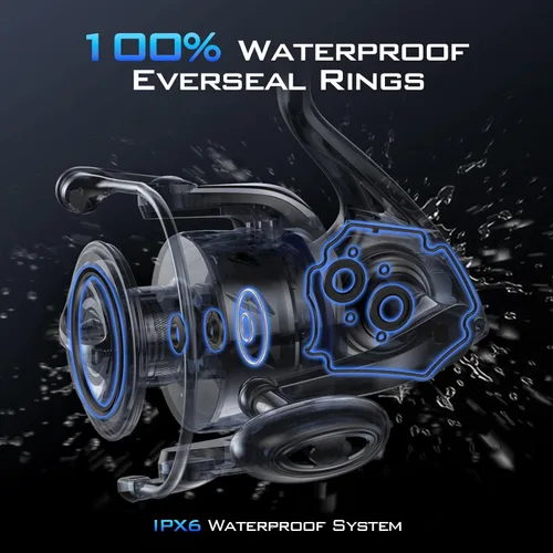 Miniatura 3 de KastKing Kapstan Elite Saltwater Spinning Fishing Reel, Up to 55LBs Max Drag, IPX6 Waterproof & Corrosion-Resistant Bearing System - Ideal Fishing