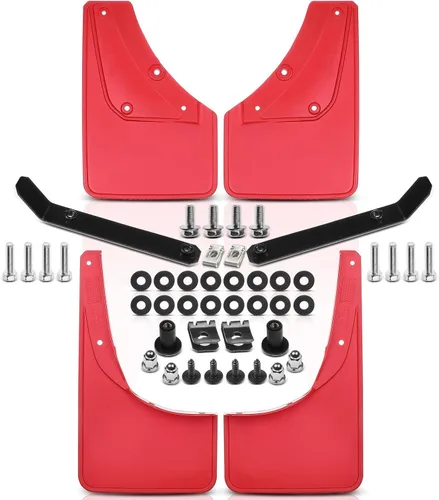 A-Premium Juego de 4 unidades de guardabarros con accesorios compatibles con Suzuki Jimny, 2019-2020, 2019 2020, color rojo, delantero izquierdo