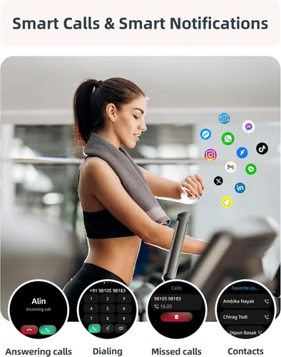 Miniatura 3 de Parsonver Reloj inteligente de natación (respuesta/hacer llamadas), reloj impermeable de 5 ATM para mujer, pantalla HD con más de 100 modos Oro rosa