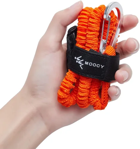 Miniatura 5 de Correa de remo para kayak, correa de caña de kayak, cordón elástico en espiral, accesorios de pesca para kayak y remos Naranja -1 paquete