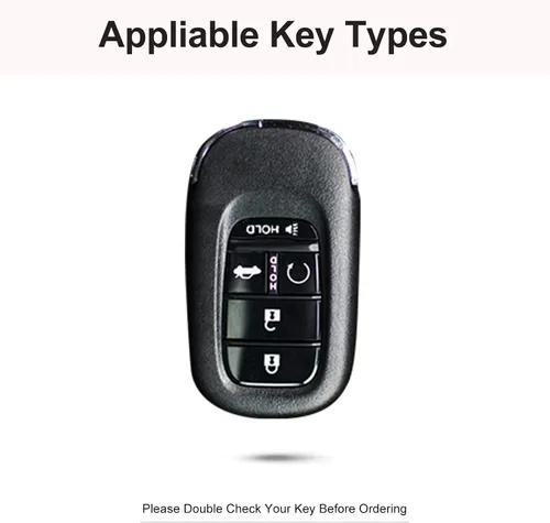Miniatura 2 de Funda para Llave Honda con Llavero, Carcasa Protectora de Cuero Genuino Rosa con Cristales Compatible con Honda Accord Civic CRV Pilot Odyssey 2022