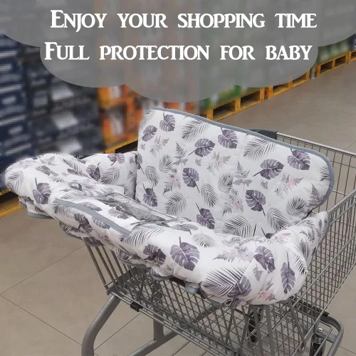 Miniatura 2 de RHYDEER Funda para carrito de compras para bebé, funda para silla alta 2 en 1, enrolla y listo, ajuste universal