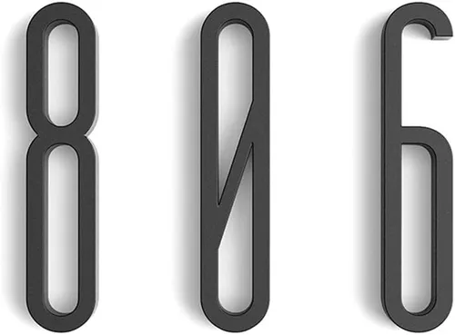 Miniatura 4 de Números de puerta para casa/apartamento, buzón de 4 pulgadas, letras autoadhesivas negras (0, estilo A)