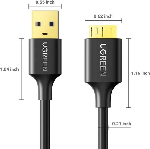 Miniatura 9 de UGREEN Cable micro USB 3.0 USB 3.0 tipo A macho a micro B compatible con Samsung Galaxy S5 Note 3 cámara disco duro y más 1.5 pies