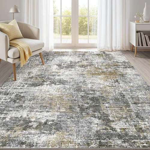 Miniatura 27 de kakania Alfombra lavable de 3 x 5, antideslizante, moderna, de pelo bajo, para entrada, dormitorio, cocina, baño, apta para niños, mascotas, robot