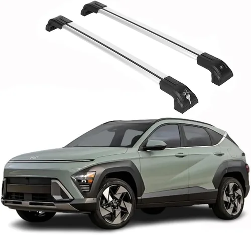 Miniatura 10 de ERKUL Barras transversales mejoradas para Hyundai Kona 2018-2023 Barras transversales de aluminio con bloqueo antirrobo para techo Compatible