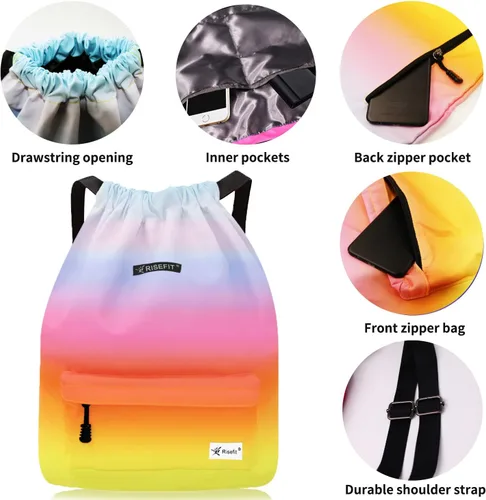 Miniatura 3 de Bolsa impermeable con cordón para ir al gimnasio o la playa, o practicar deportes, unisex