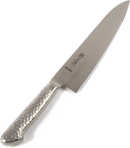 Miniatura 13 de Cuchillo de chef japonés multiusos INOX AUS-8A acero inoxidable mango de madera de Pakkawood negro, Santoku 7 pulgadas (7.087 in)