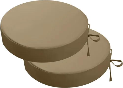 Miniatura 41 de idee-home Juego de 2 cojines de silla al aire libre, cojines de silla de patio de 19" x 19" x 3" gruesos impermeables con lazos para muebles