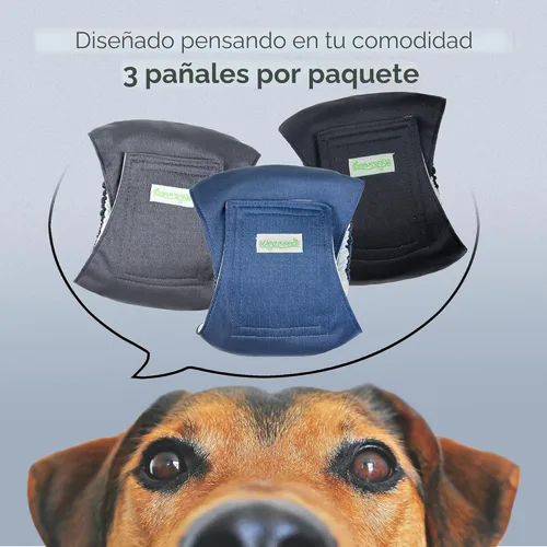 Miniatura 2 de wegreeco - Pañales lavables para perros machos, estampado elegante, bandas envolventes para vientre, paquete de 3