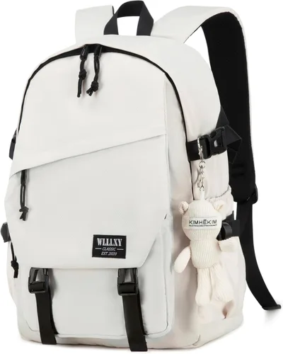Miniatura 8 de Caoroky knight Mochila para portátil universitaria para hombres y mujeres, mochila grande para libros, ligera, mochila de viaje y día a día, Negro