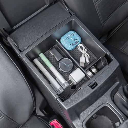 Miniatura 4 de PIMCAR Compatible con Ford Ranger 2019 2020 2021 2022 2023 Organizador de Consola Central Material de Plástico ABS Bandeja de Inserción de Caja