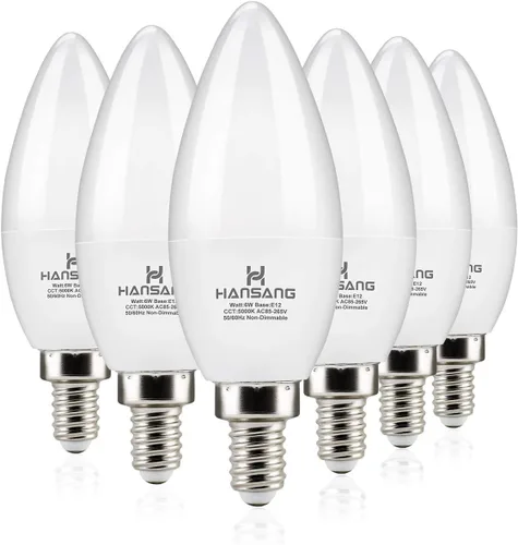 Miniatura 11 de Paquete de 8 bombillas LED E12 de 4000 K luz natural, base pequeña tipo B para candelabro, equivalente a 6 W, 60 W, bombillas para ventilador de Luz